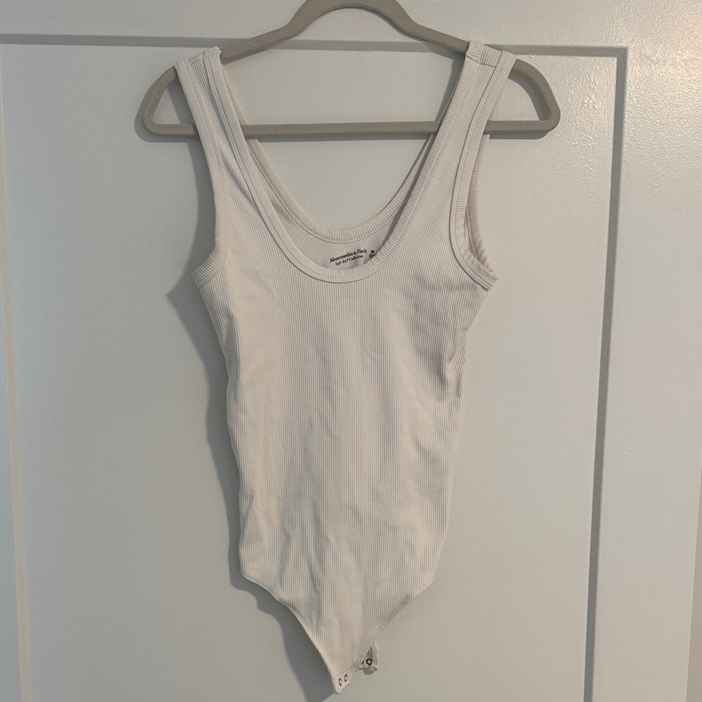 Abercrombie & Fitch White Ribbed Bodysuit